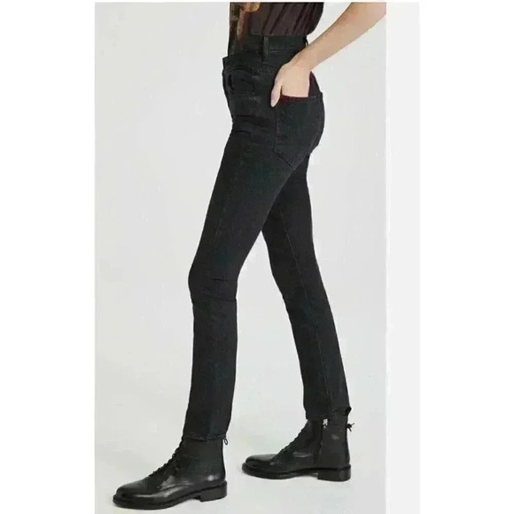 NEW Mother The Dazzler Shift Uneven Waist Jeans in Who's Sorry Now Black Size 26 - Picture 10 of 16